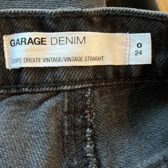 NWT Garage Denim Vintage Straight Black High Waist Distressed Jeans 0 24W - Picture 11 of 13